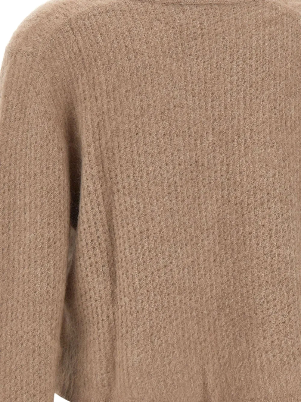 Hemisphere Textured Single-button Cardigan In Brown