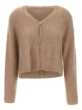 Hemisphere textured single-button cardigan - Brown