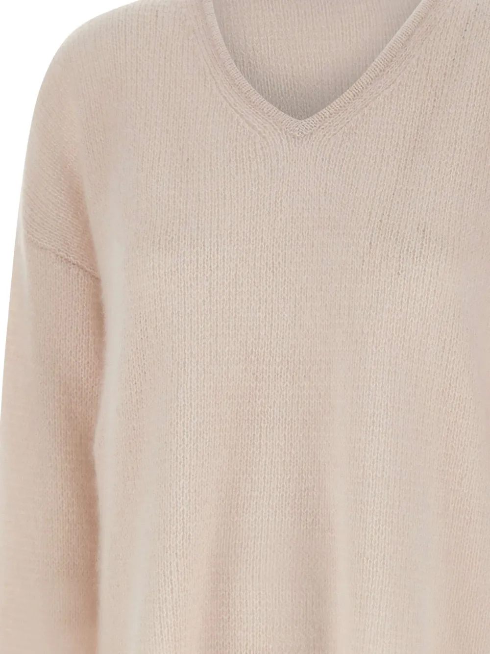 Hemisphere V-neck Ribbed Jumper In Pink