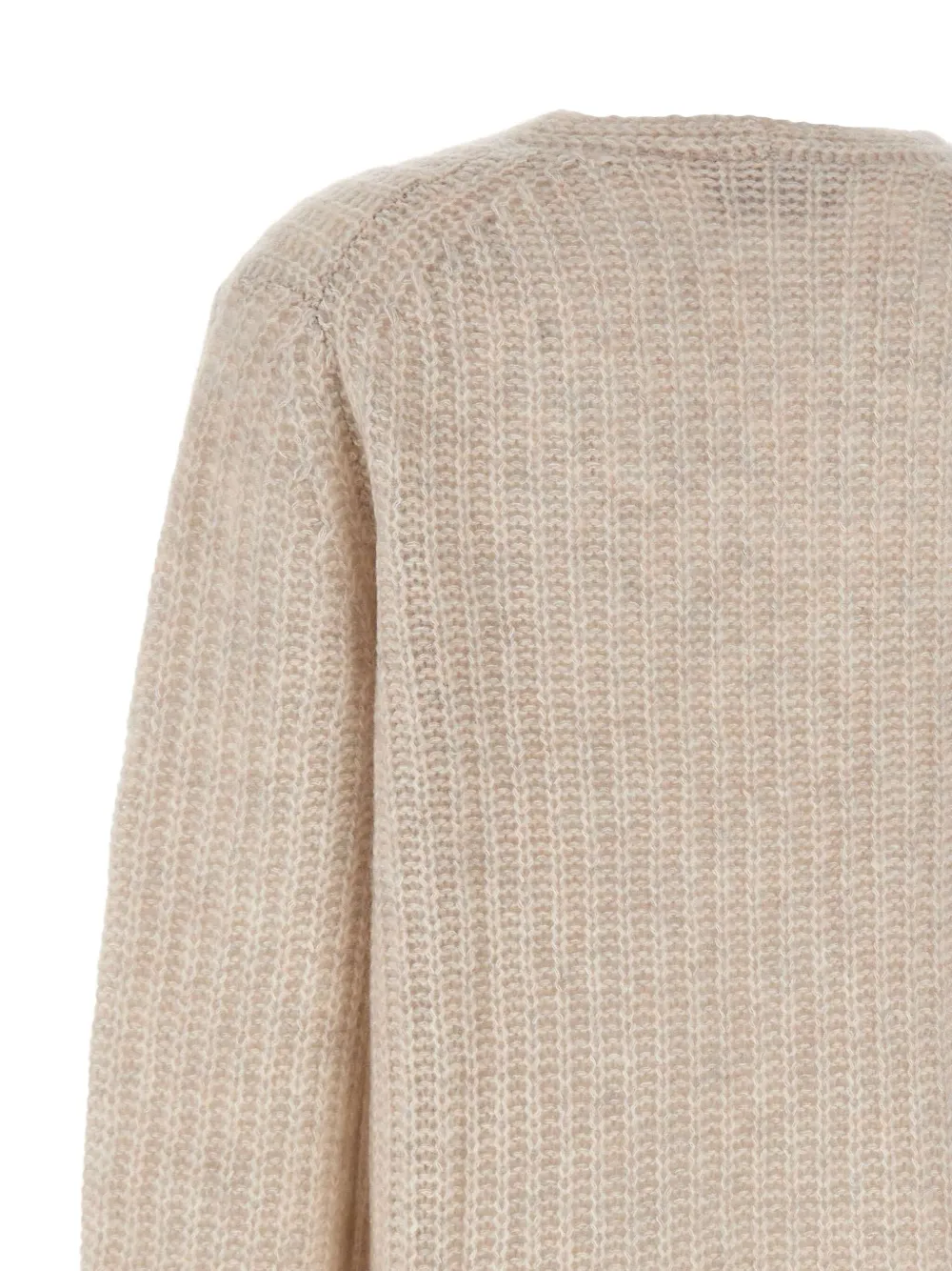 Hemisphere Textured V-neck Jumper In Neutral