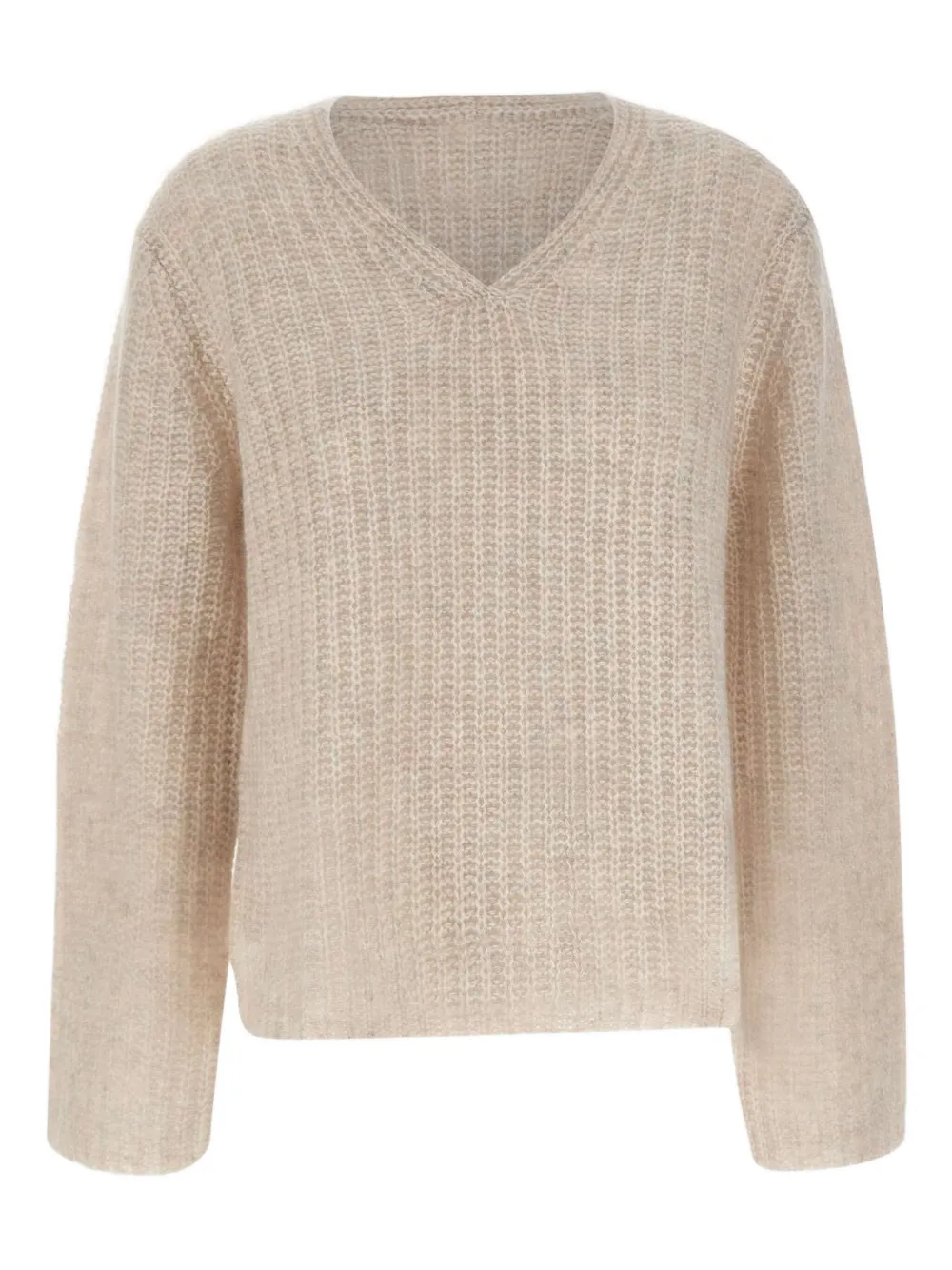 Hemisphere textured V-neck jumper - ニュートラル Hemisphere textured V-neck jumper - ニュートラル