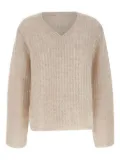 Hemisphere textured V-neck jumper - Neutrals