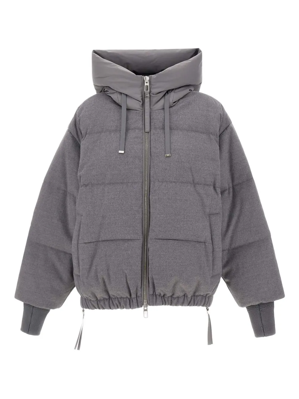 Duno Quilted Hooded Down Jacket In Gray