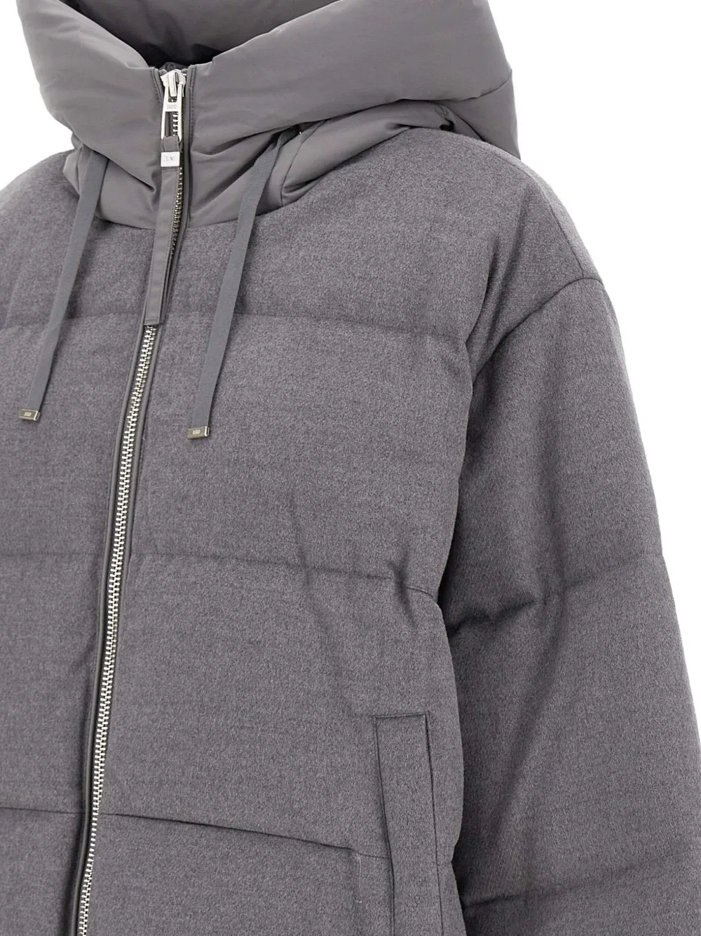 Duno Quilted Hooded Down Jacket In Gray