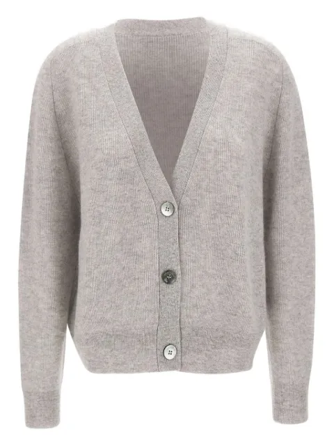 Hemisphere V-neck ribbed cardigan
