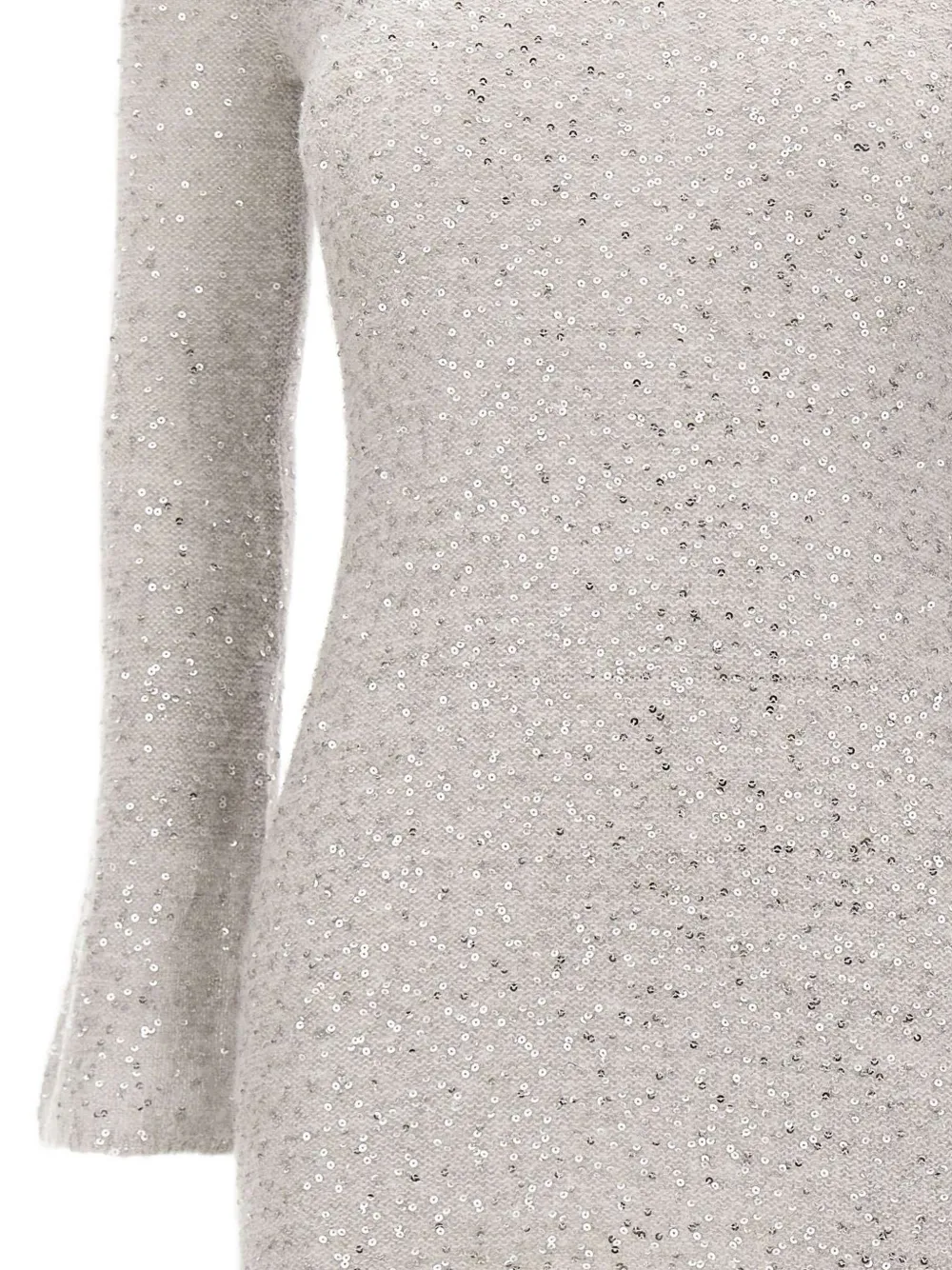 Marella Sequin-embellished Bell-sleeve Mini Dress In Neutral