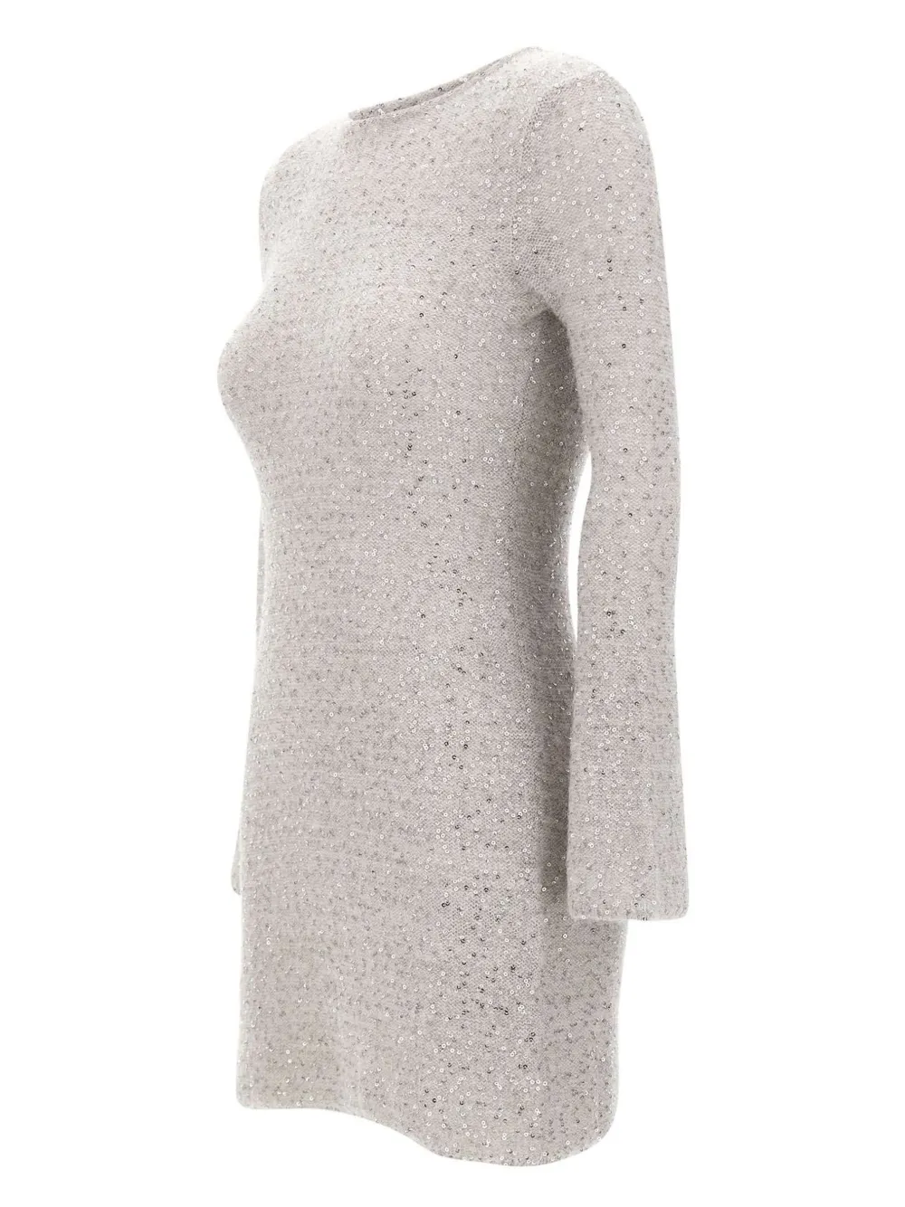 Marella Sequin-embellished Bell-sleeve Mini Dress In Neutral