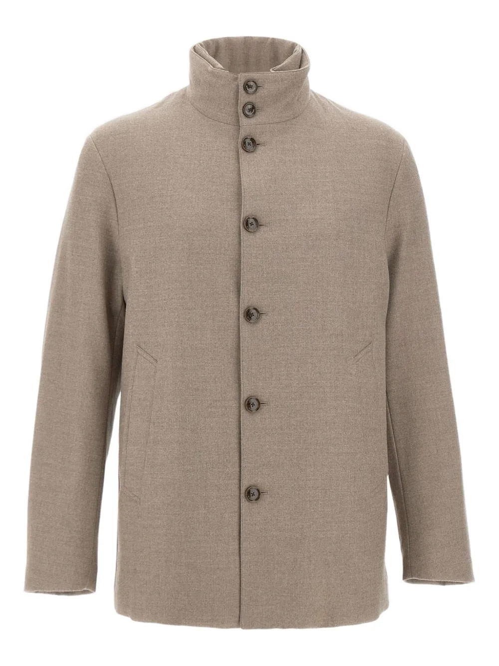 Montecore button high-neck coat - ニュートラル Montecore button high-neck coat - ニュートラル