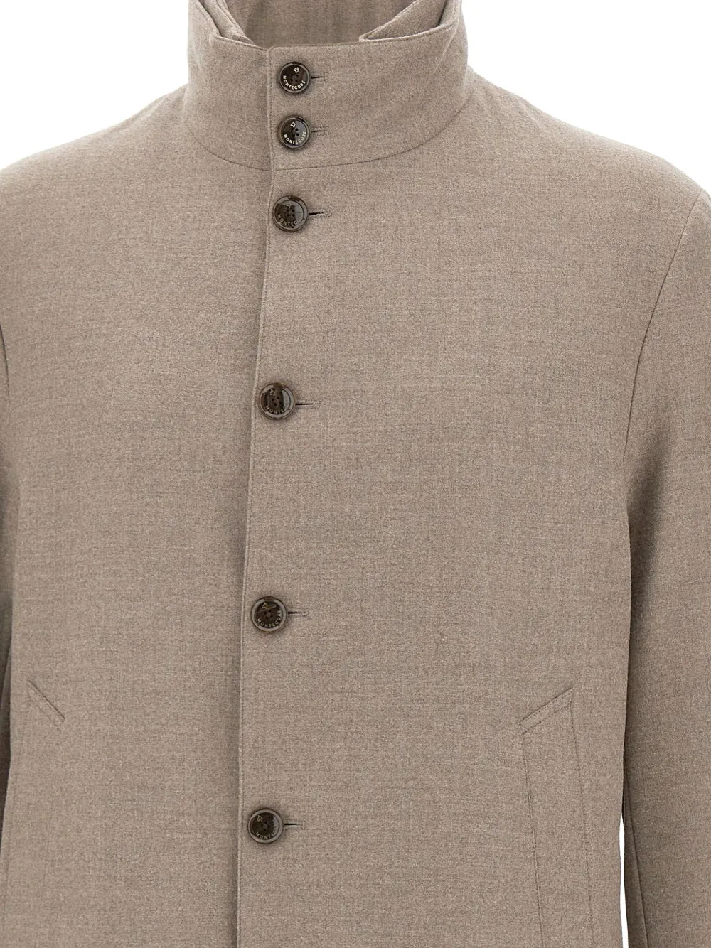 Montecore Button High-neck Coat In Brown