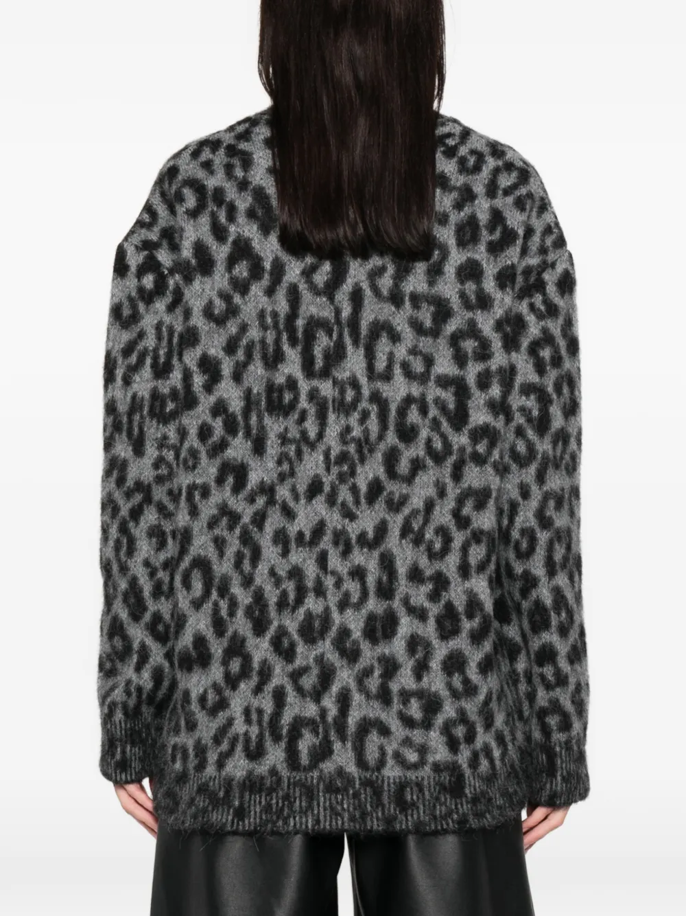 ANINE BING Banks vest met dierenpatroon Grijs