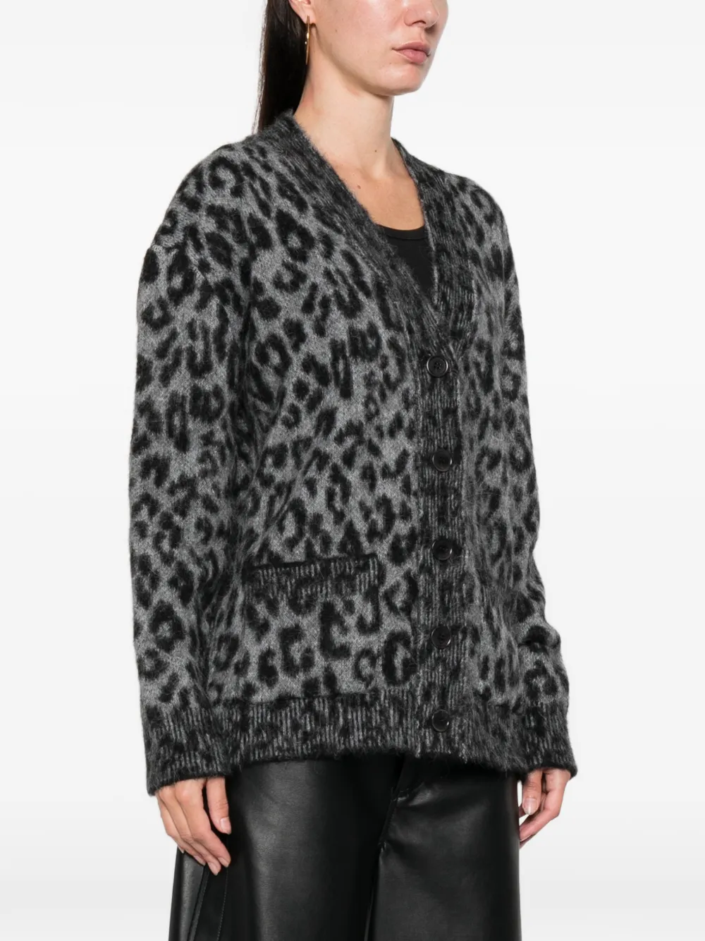 ANINE BING Banks vest met dierenpatroon Grijs