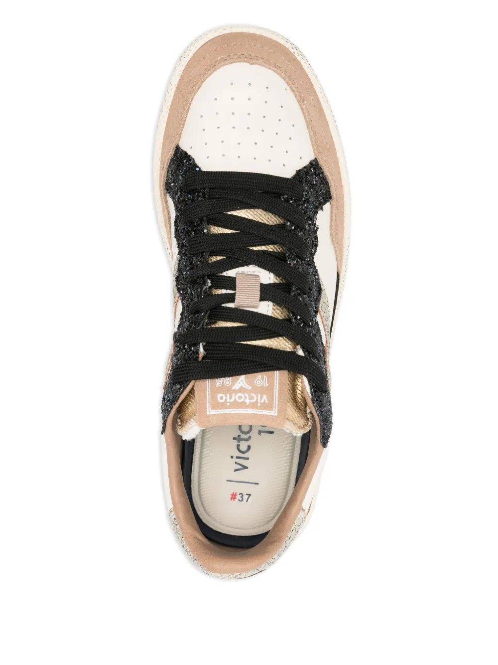 Victoria Smash sneakers met glitterdetail Wit