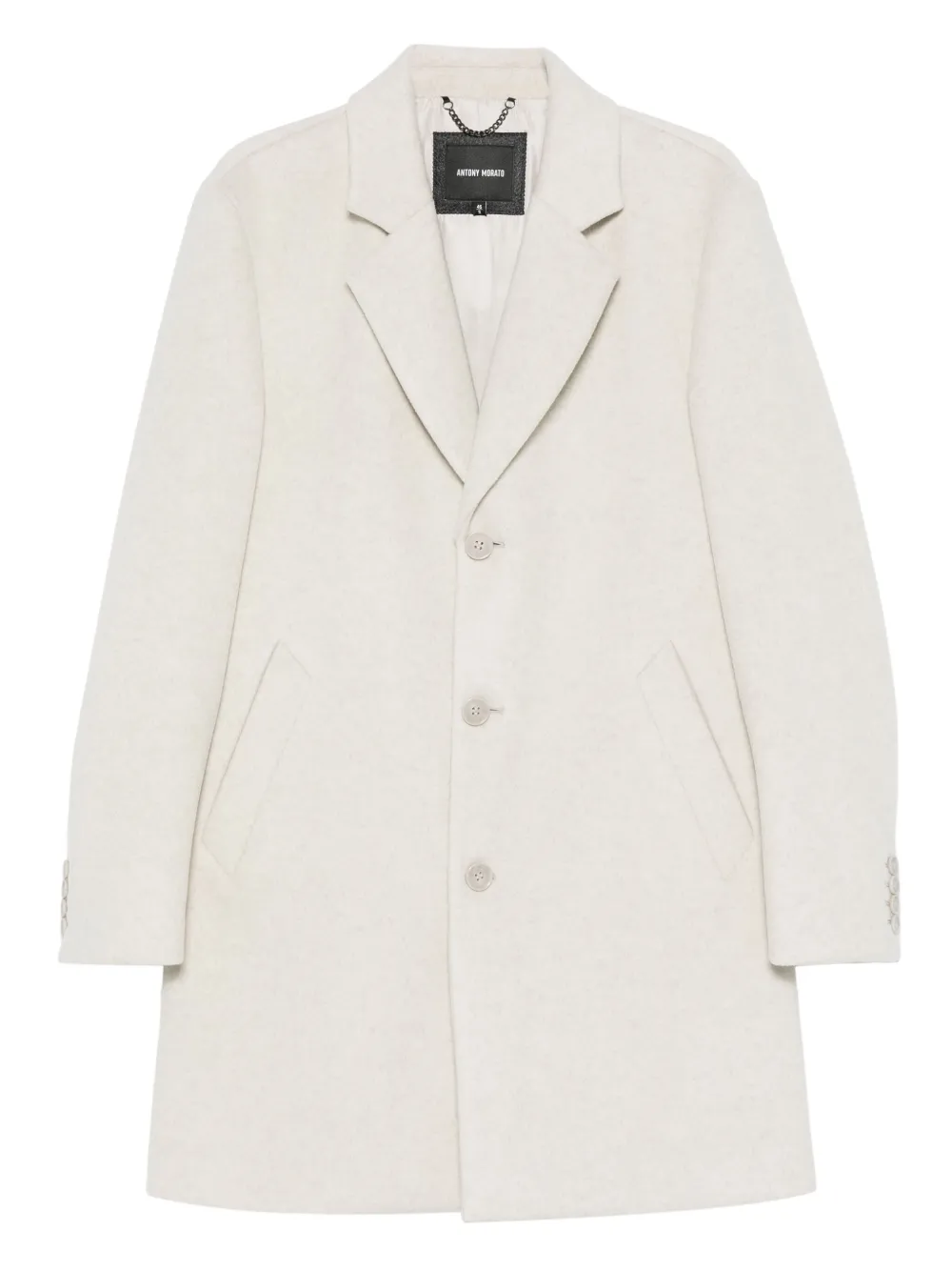 Antony Morato notched-lapel buttoned coat | White | Image 1