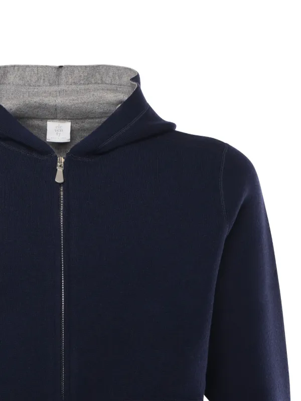 Eleventy ジップ ニットパーカー | ブルー | FARFETCH JP