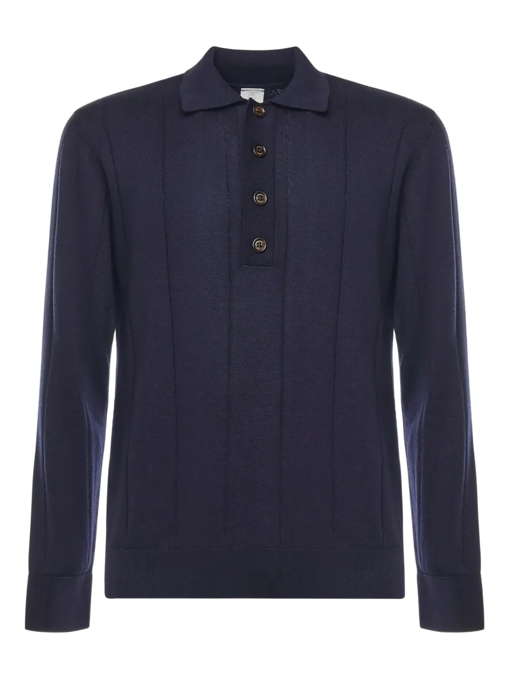 Eleventy playera tipo polo tejida manga larga | azul | Image 1