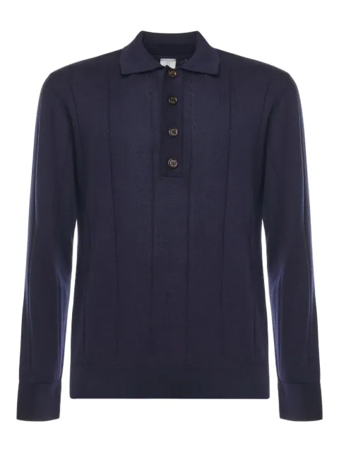 Eleventy knitted long-sleeve polo shirt