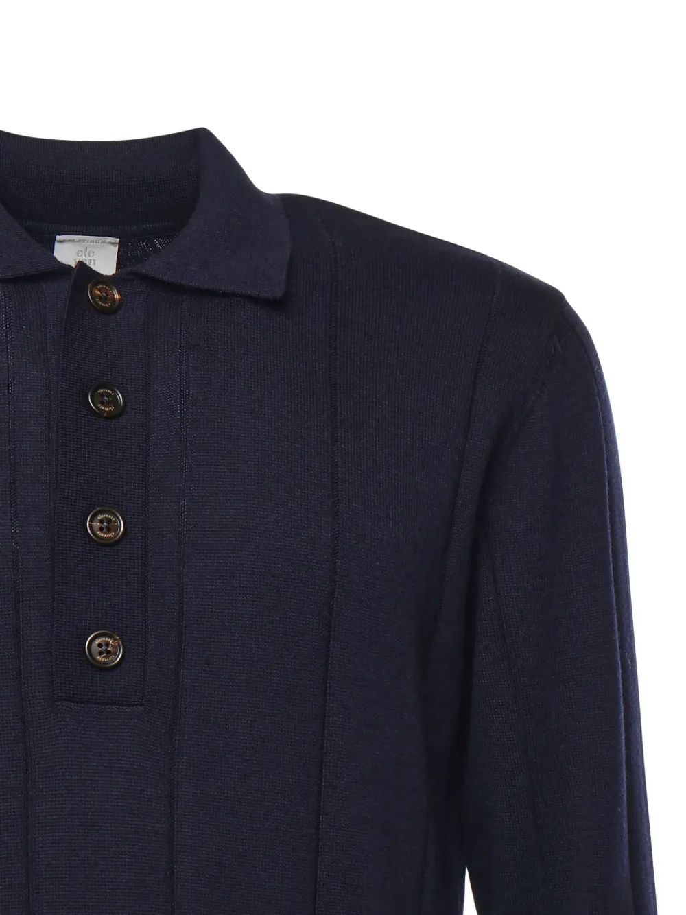 Eleventy Gebreid poloshirt Blauw