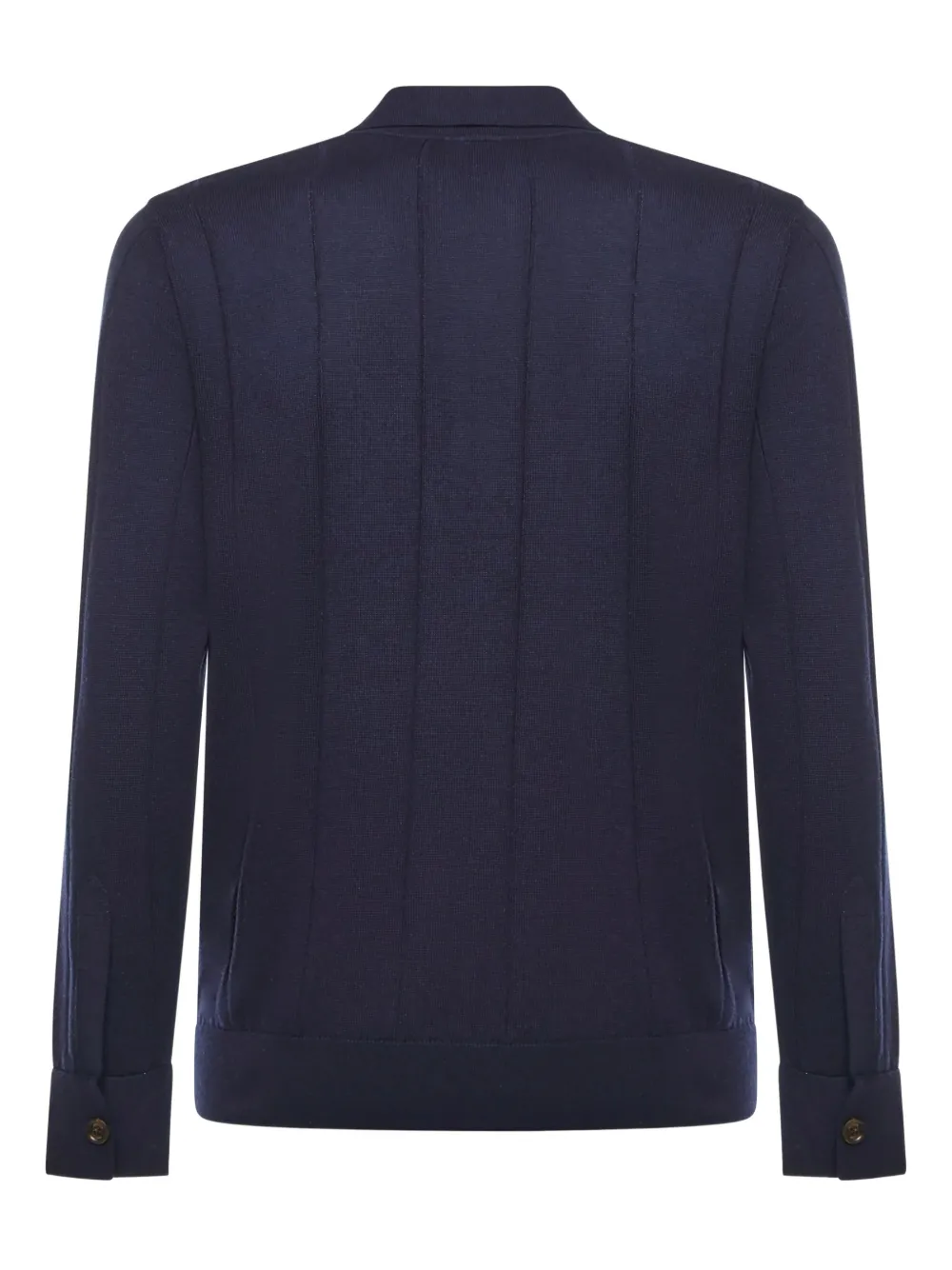 Eleventy knitted long-sleeve polo shirt - Blauw