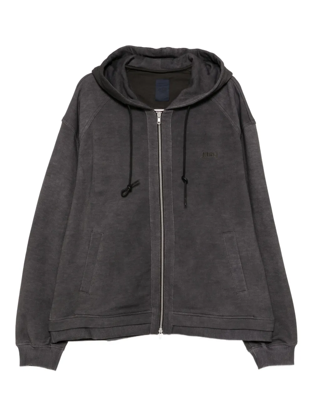 Juun.J logo-embroidered hoodie | Grey | Image 1