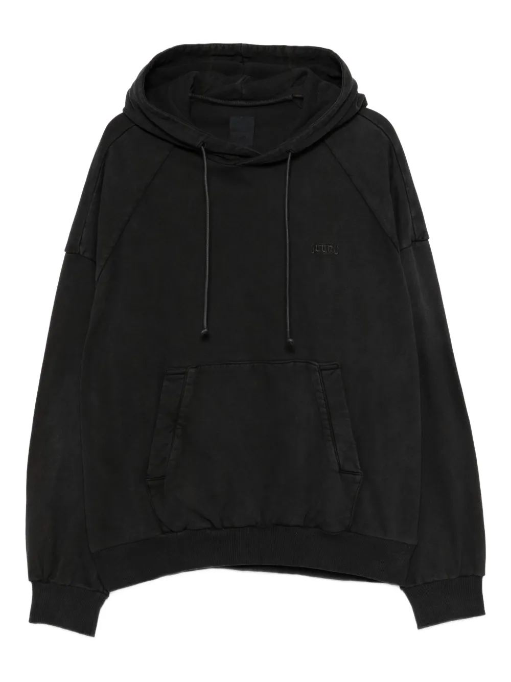 Juun.J logo-embroidered hoodie - Nero