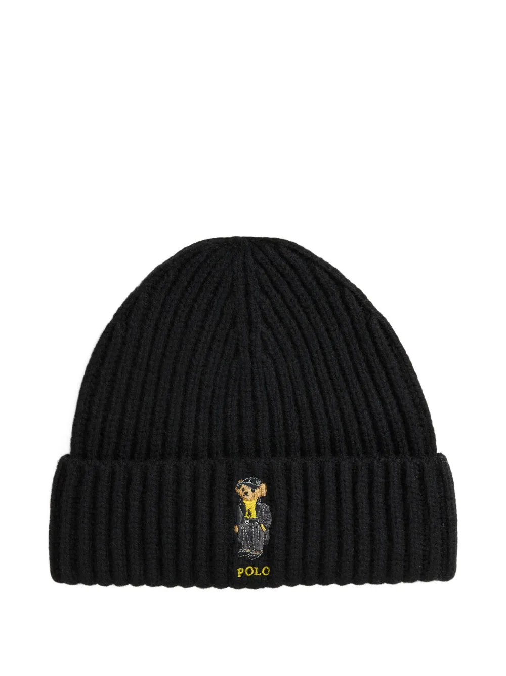 Polo Ralph Lauren Embroidered Beanie Hat In Black