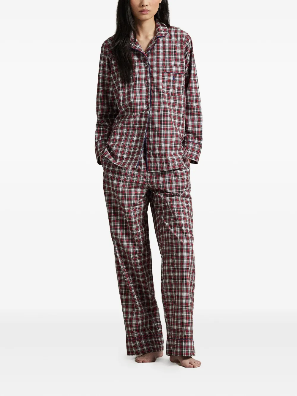 Polo Ralph Lauren Tartan Pyjama Set In Red