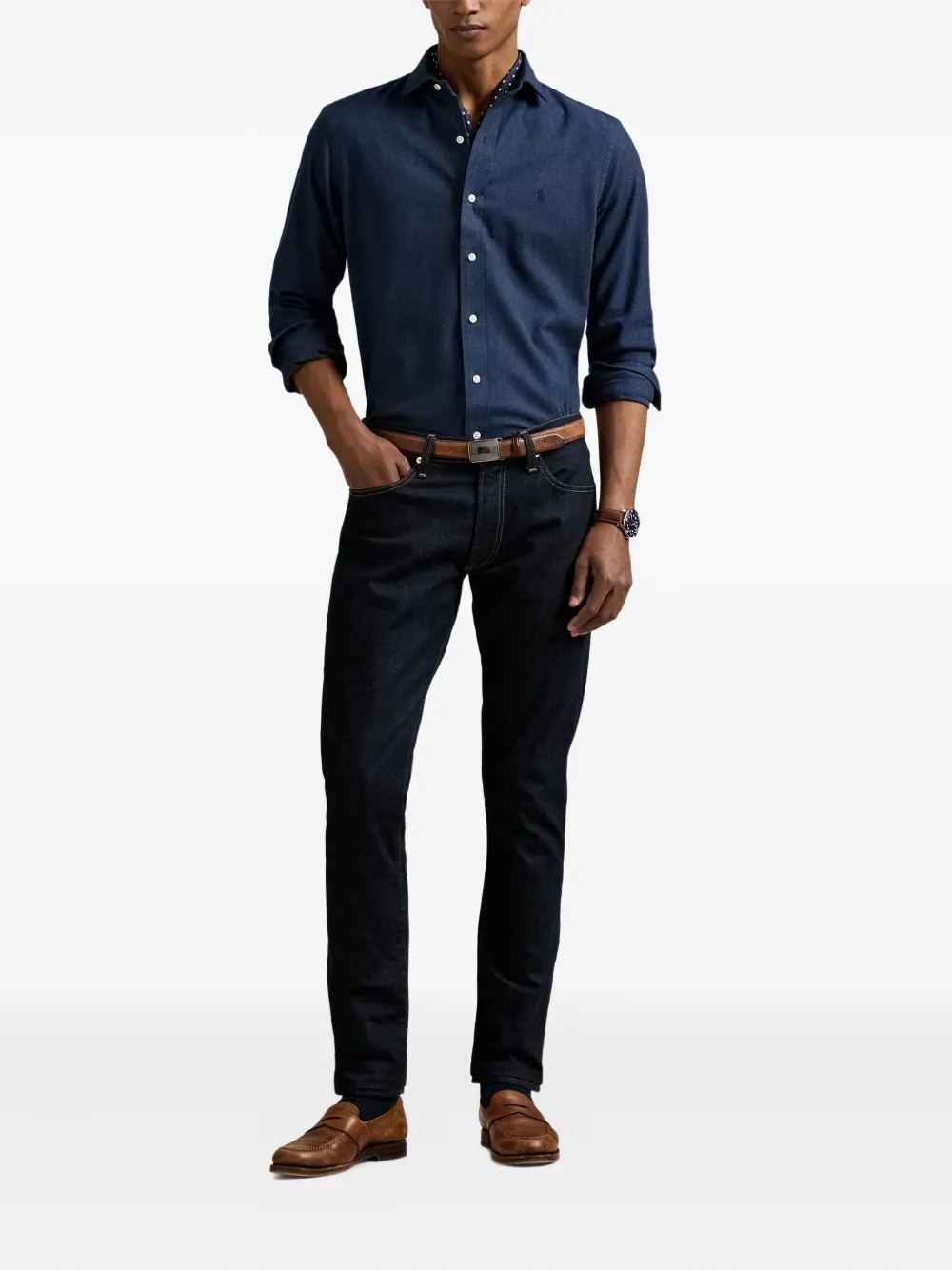 Polo Ralph Lauren twill long-sleeve sport shirt - Blauw