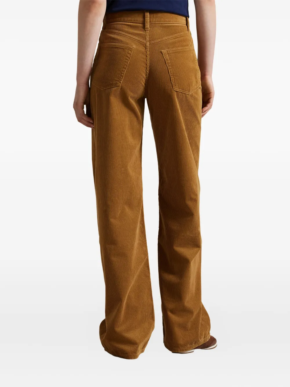 Polo Ralph Lauren Corduroy Wide-leg Cropped Trousers In Brown
