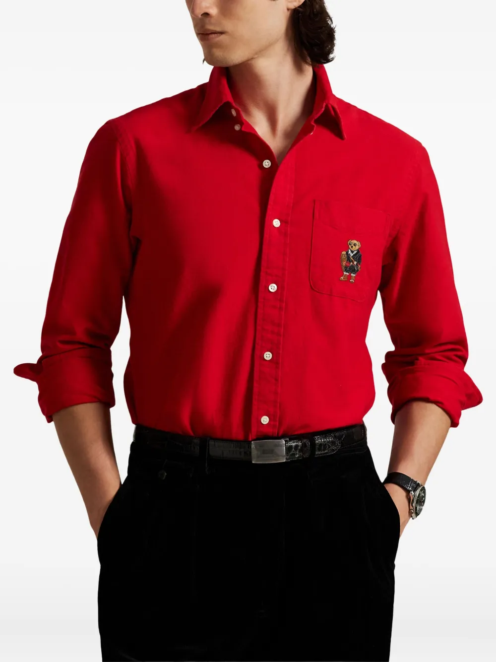 Polo Ralph Lauren Polo Bear overhemd met zak Rood