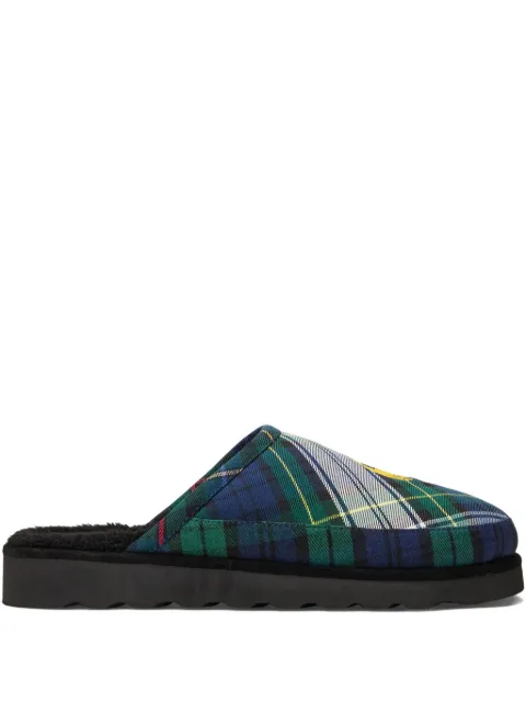 Polo Ralph Lauren slippers con bordado de cuadros tartán