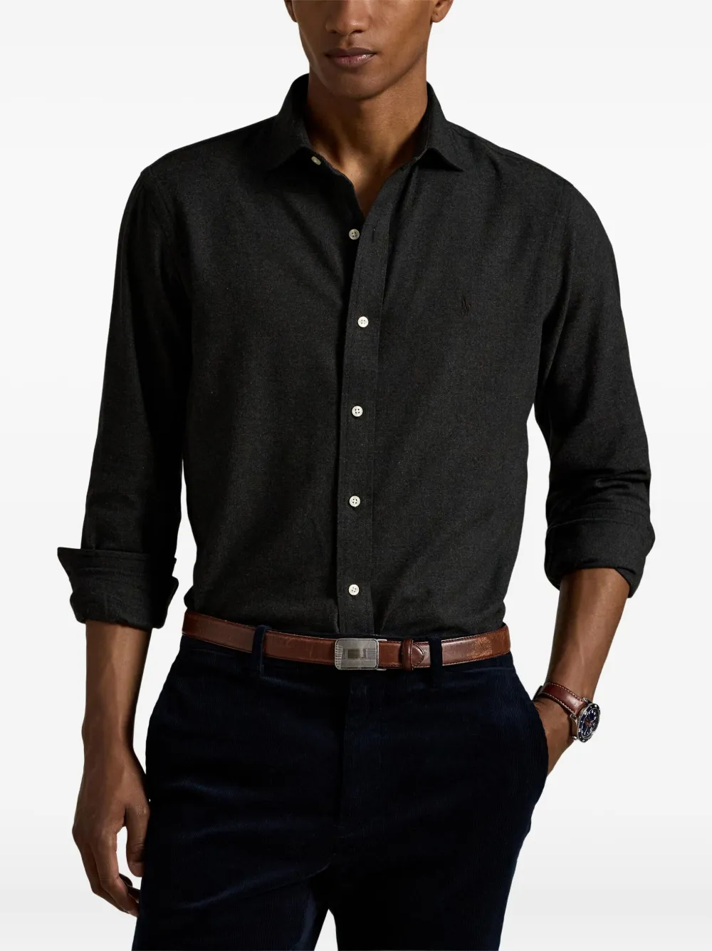 Polo Ralph Lauren Overhemd met geborduurd logo Zwart