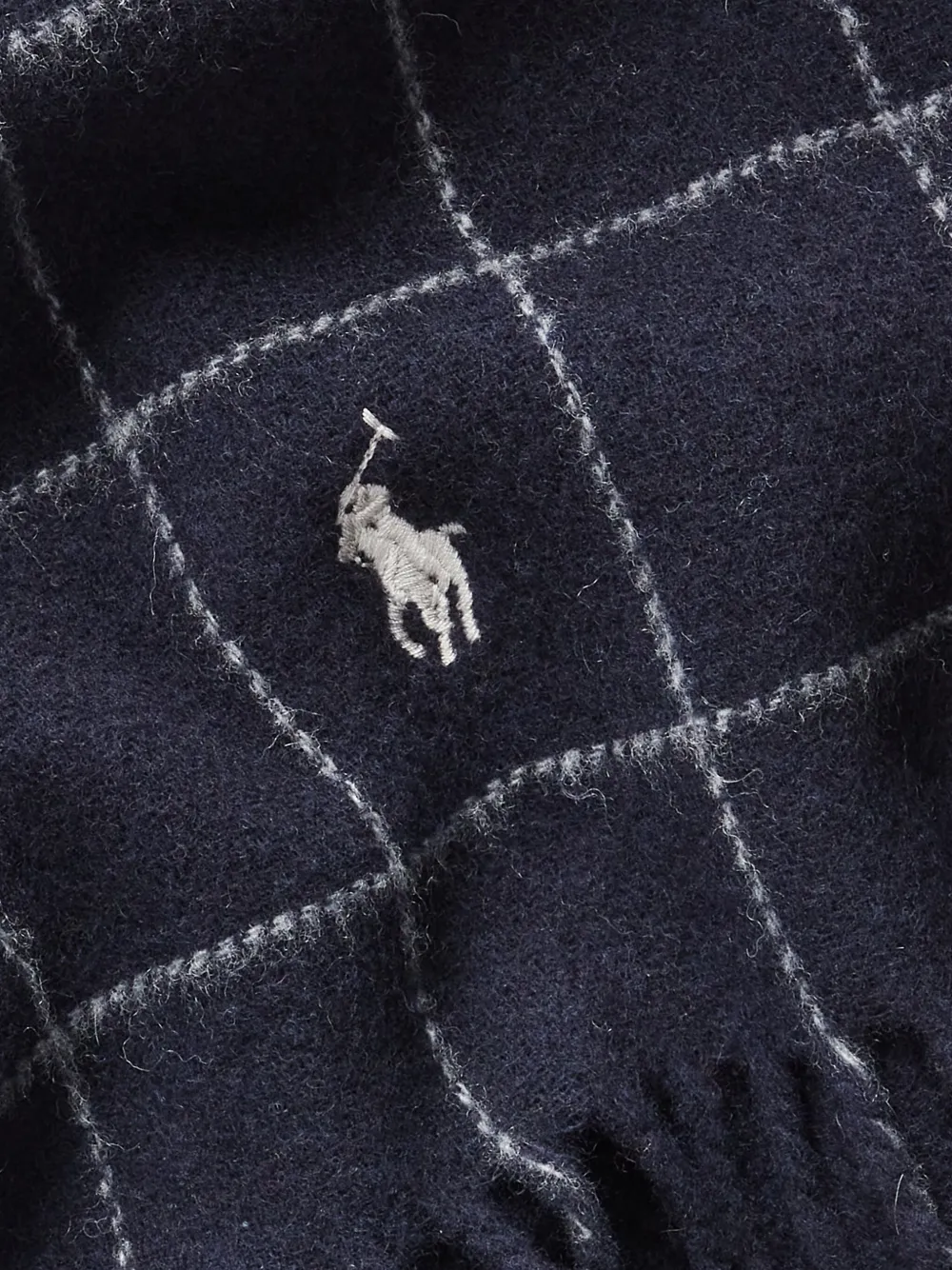 Polo Ralph Lauren check embroidered scarf - Blauw