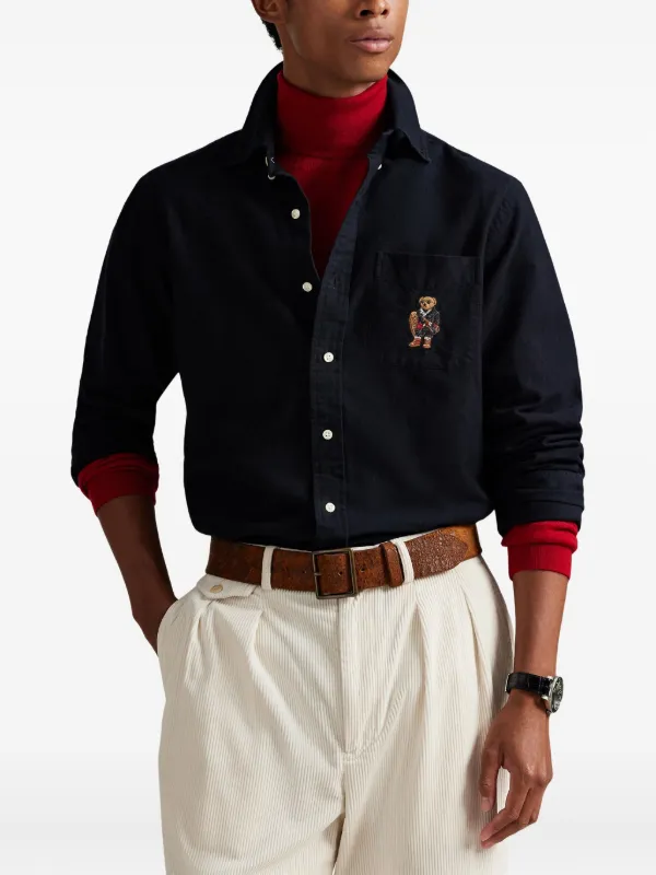 Polo Ralph Lauren Custom Fit Polo Bear brushedOoxford Pocket Shirt