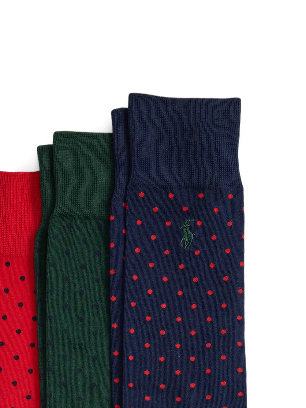 Polo Ralph Lauren Drie paar sokken met stippen Rood