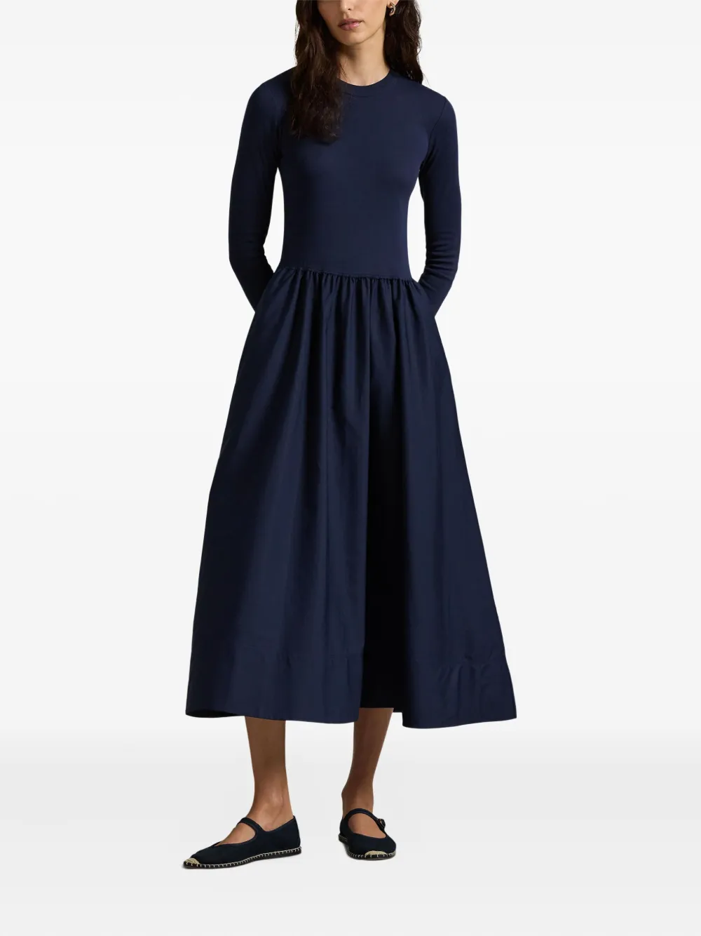 Polo Ralph Lauren Midi-jurk met pofmouwen Blauw