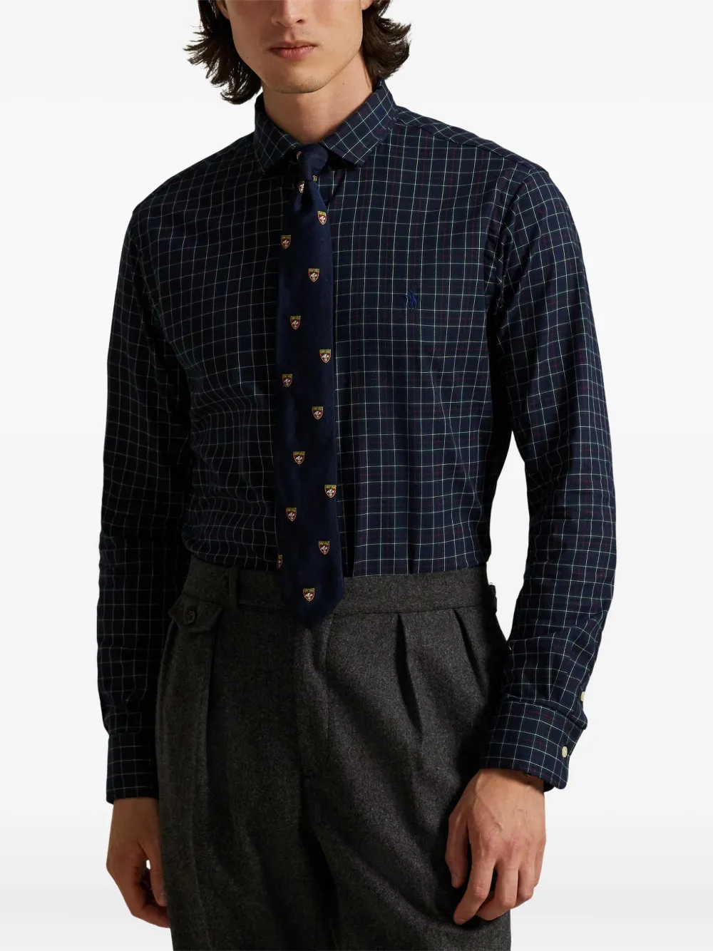 Polo Ralph Lauren Twill geruit overhemd met lange mouwen Blauw