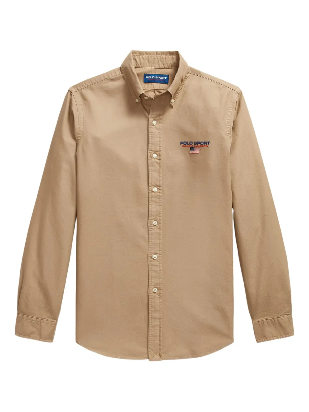 Polo Ralph Lauren Garment Dyed Long-sleeve Sport Shirt In Brown