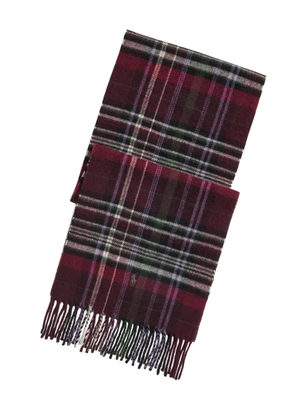 Polo Ralph Lauren plaid fringed scarf | Black | Image 1