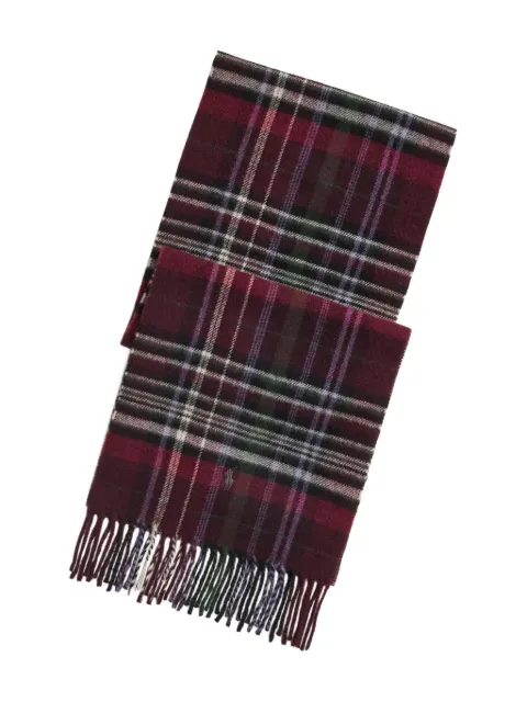 Polo Ralph Lauren plaid fringed scarf