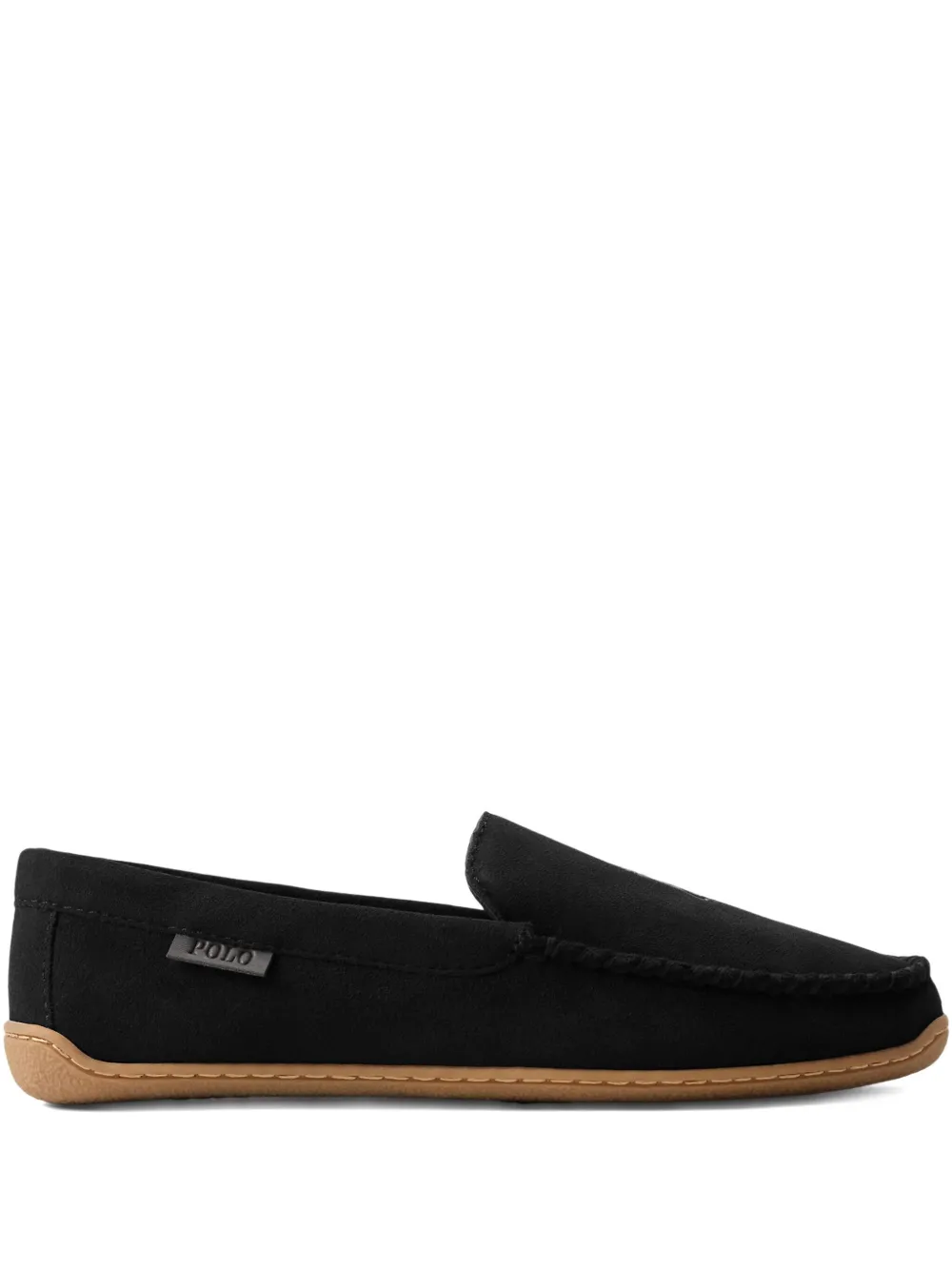 Polo Ralph Lauren Brenan Embroidered Loafers In Black