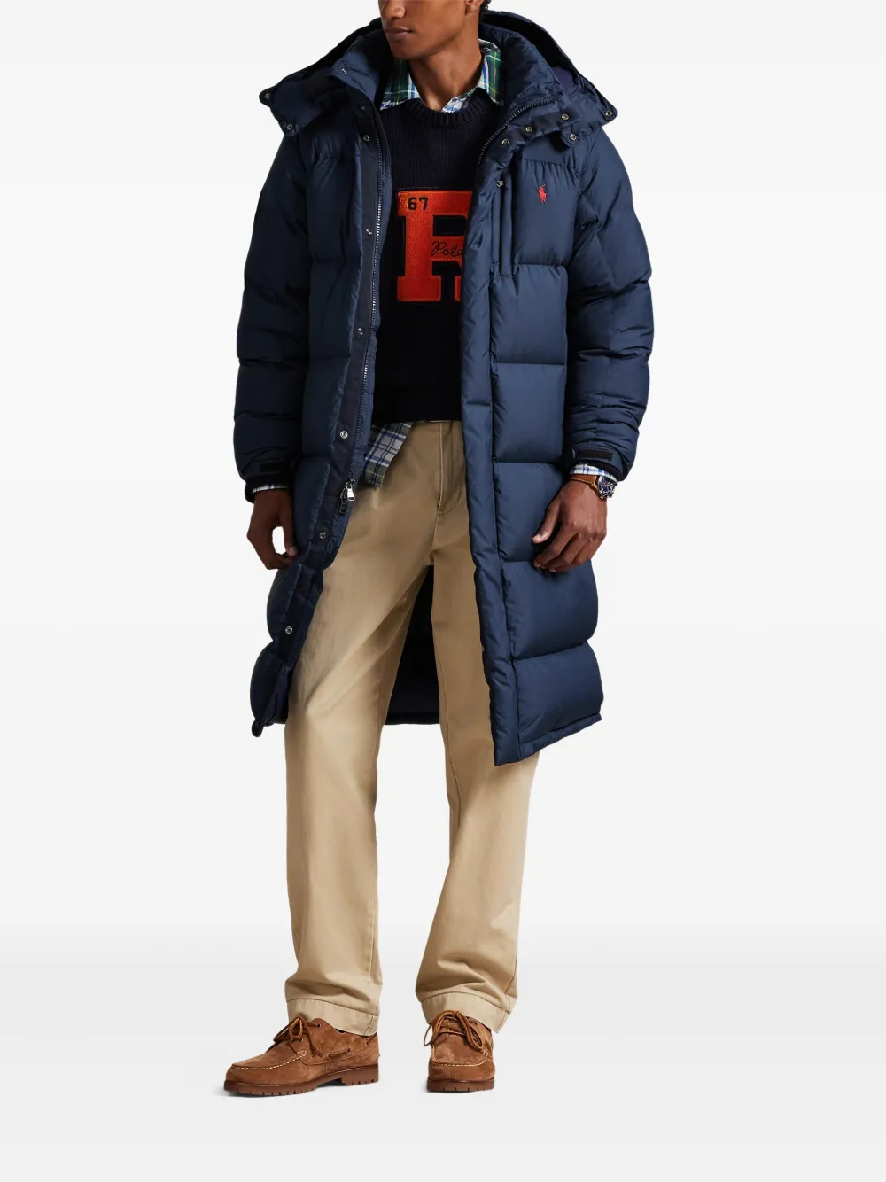 Polo Ralph Lauren Hooded Insulated Bomber Coat In Blue