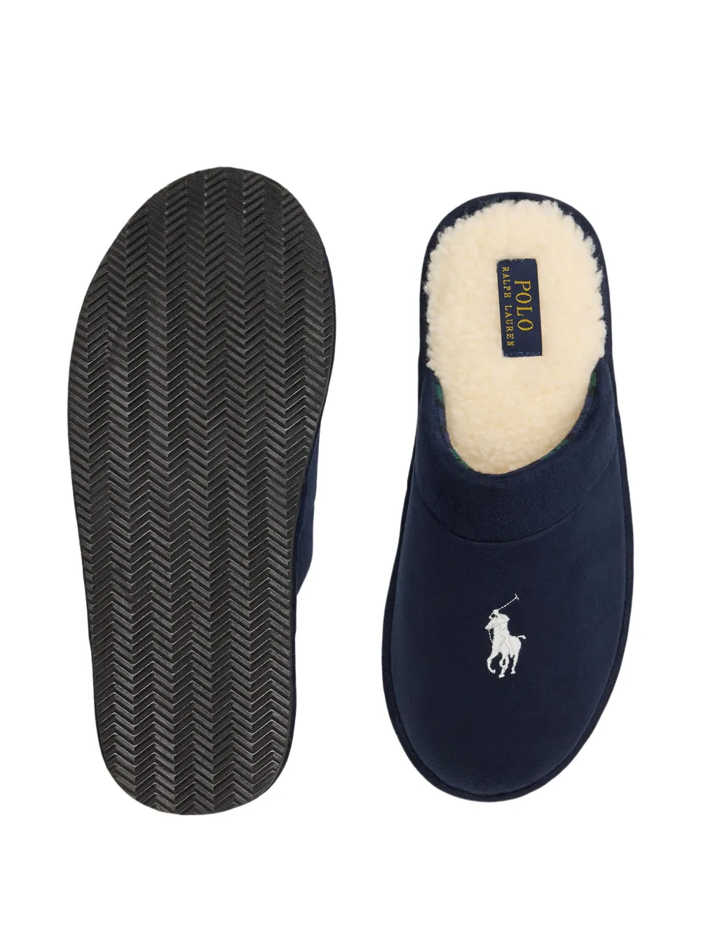 Polo Ralph Lauren Klarence slippers met borduurwerk Blauw