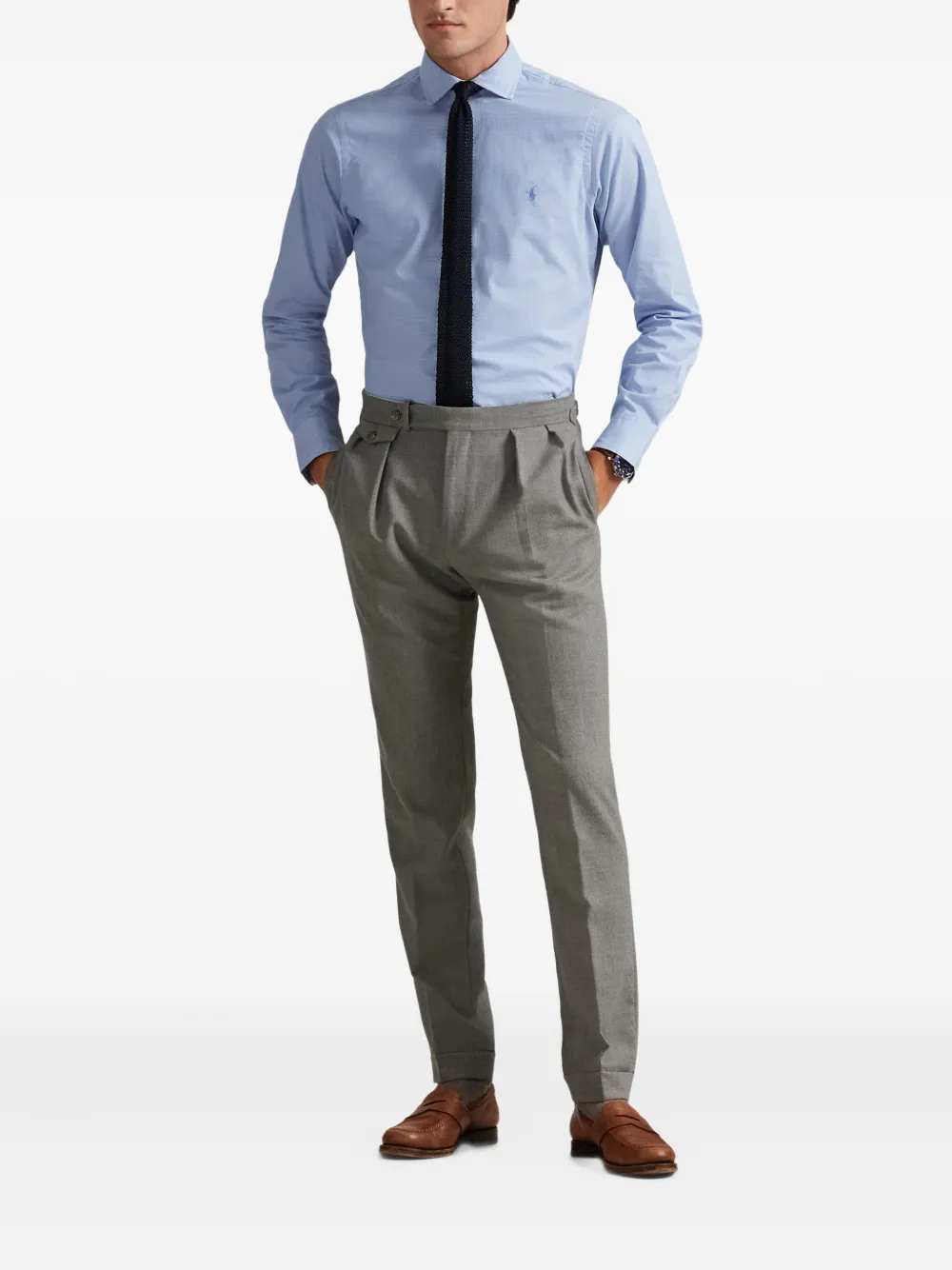 Polo Ralph Lauren Custom Fit twill long-sleeve shirt - Blauw