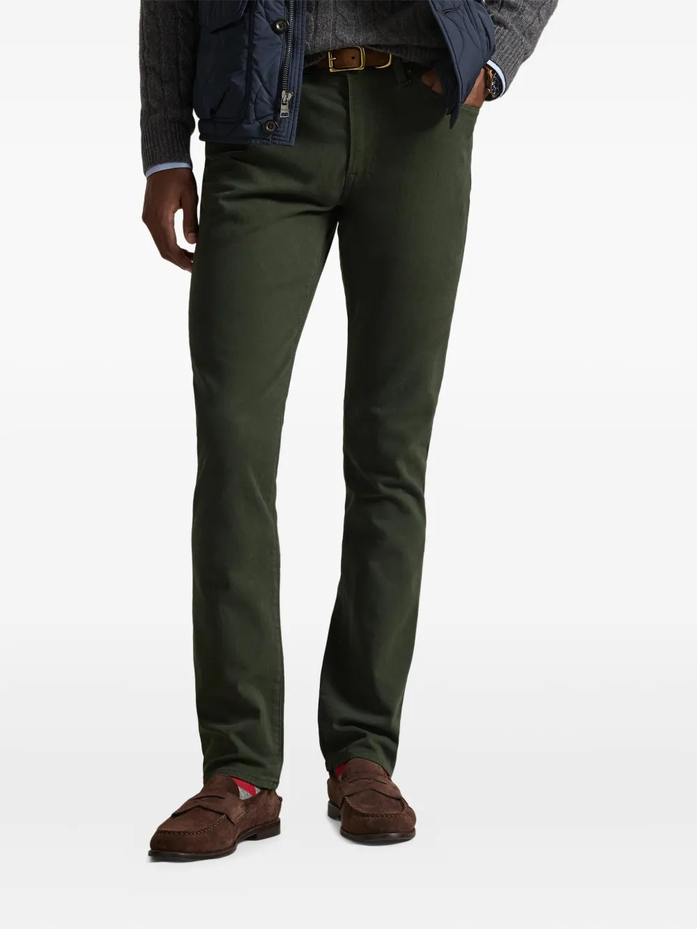 Polo Ralph Lauren Brushed Twill Five-pocket Trousers In Green