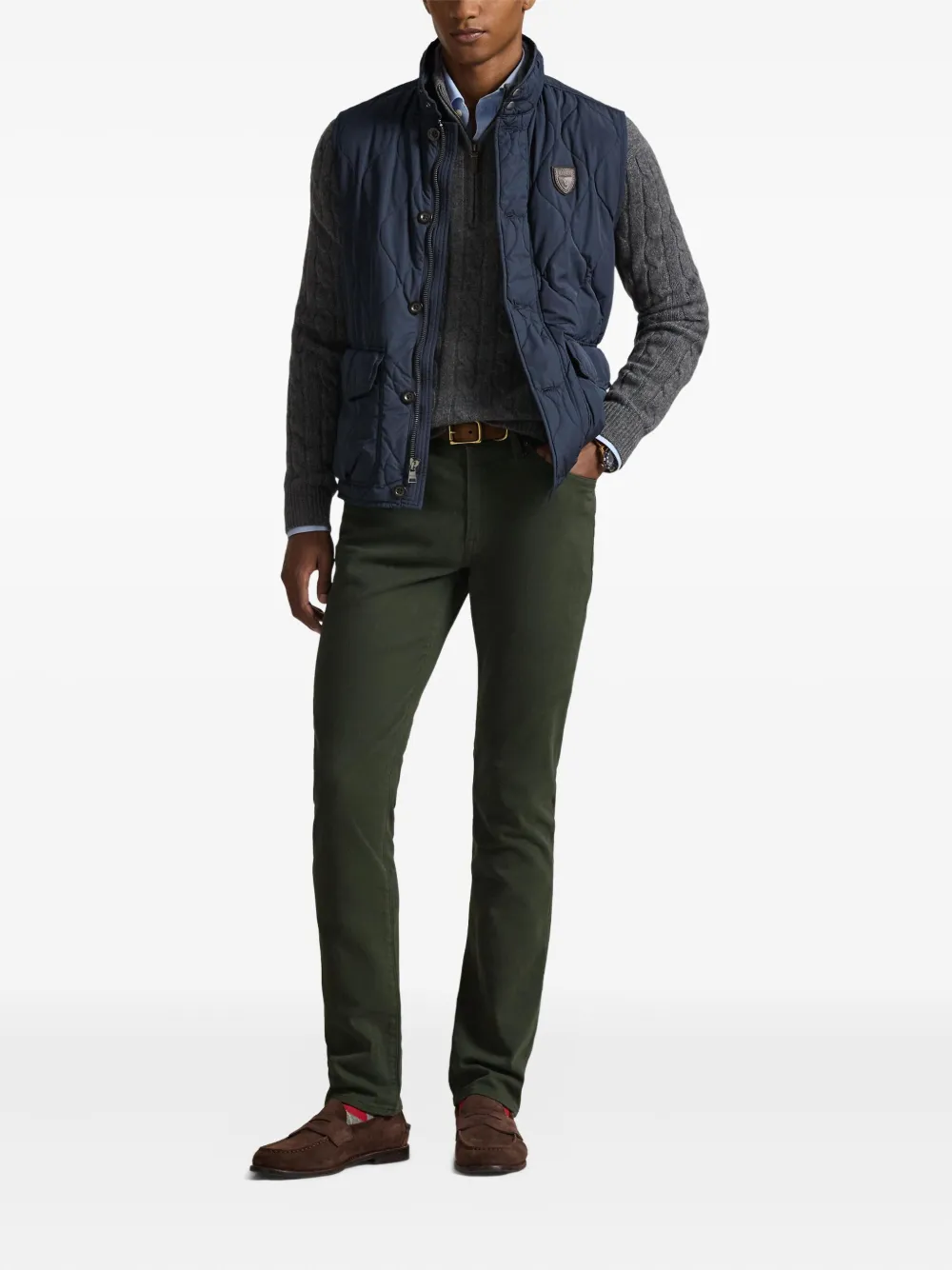 Polo Ralph Lauren Brushed Twill Five-pocket Trousers In Green