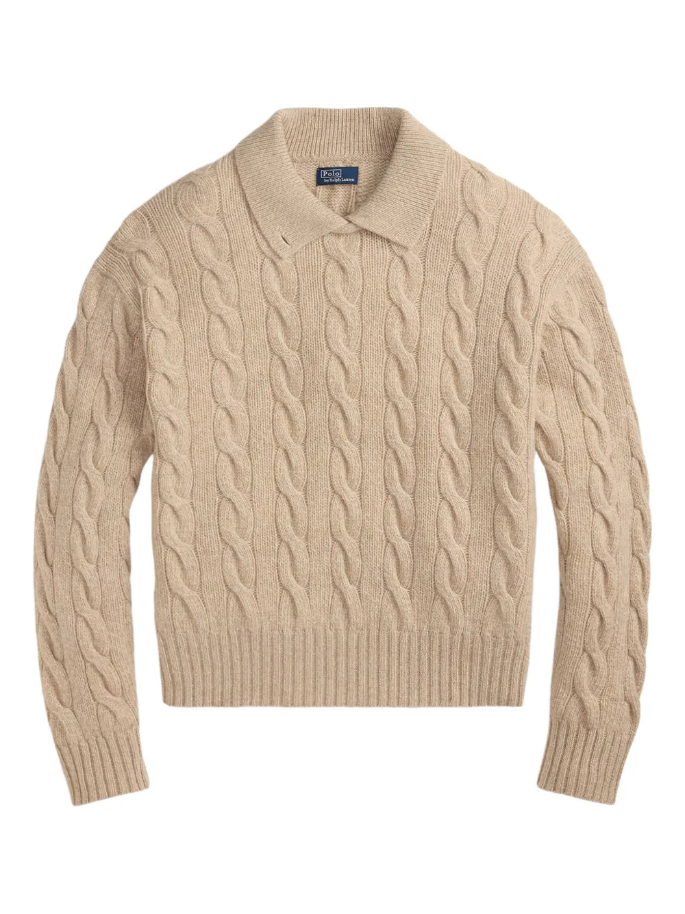 Polo Ralph Lauren cable-knit stand up-collar sweater - ブラウン Polo Ralph Lauren cable-knit stand up-collar sweater - ブラウン