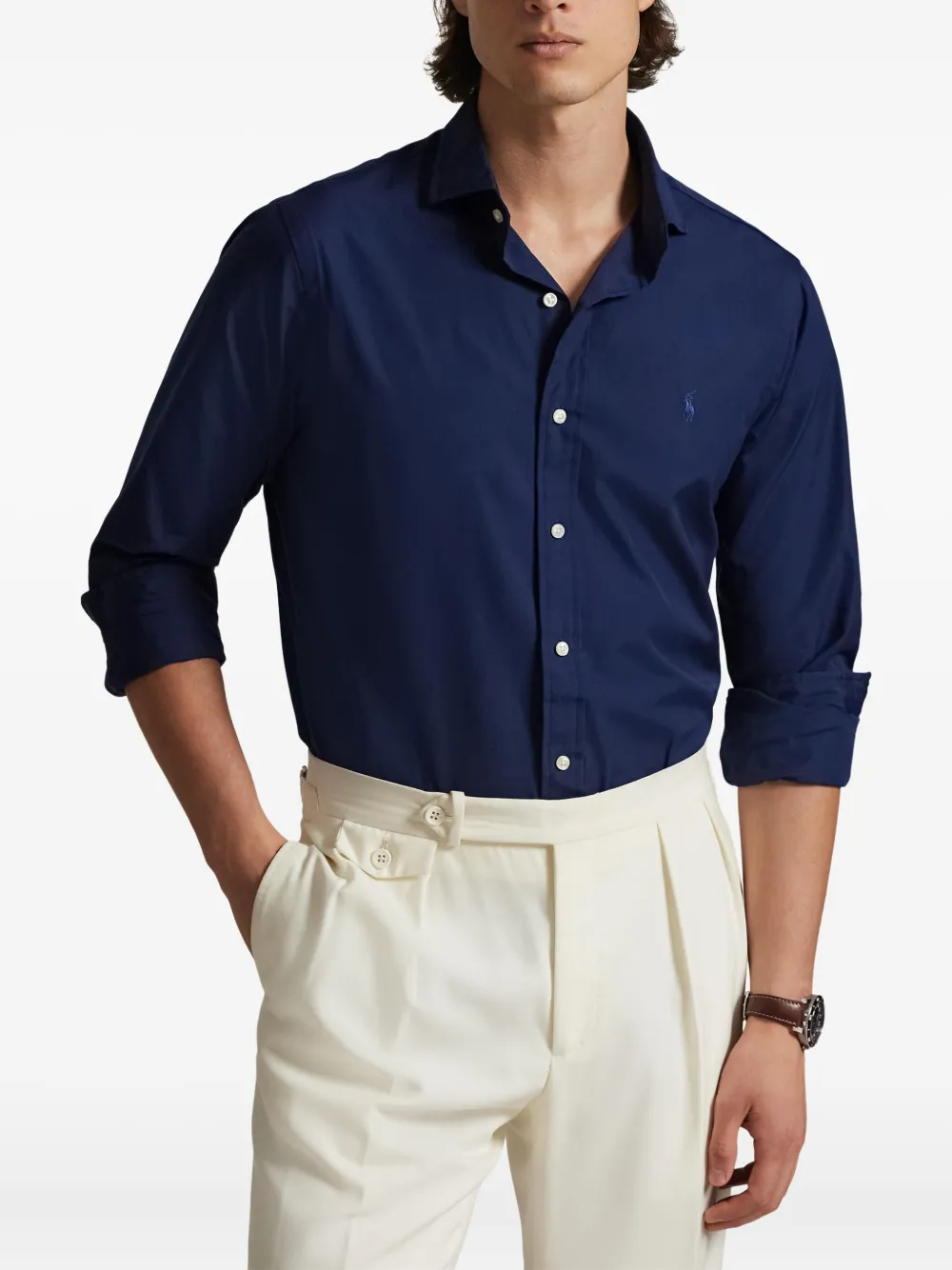 Polo Ralph Lauren Popeline overhemd Blauw