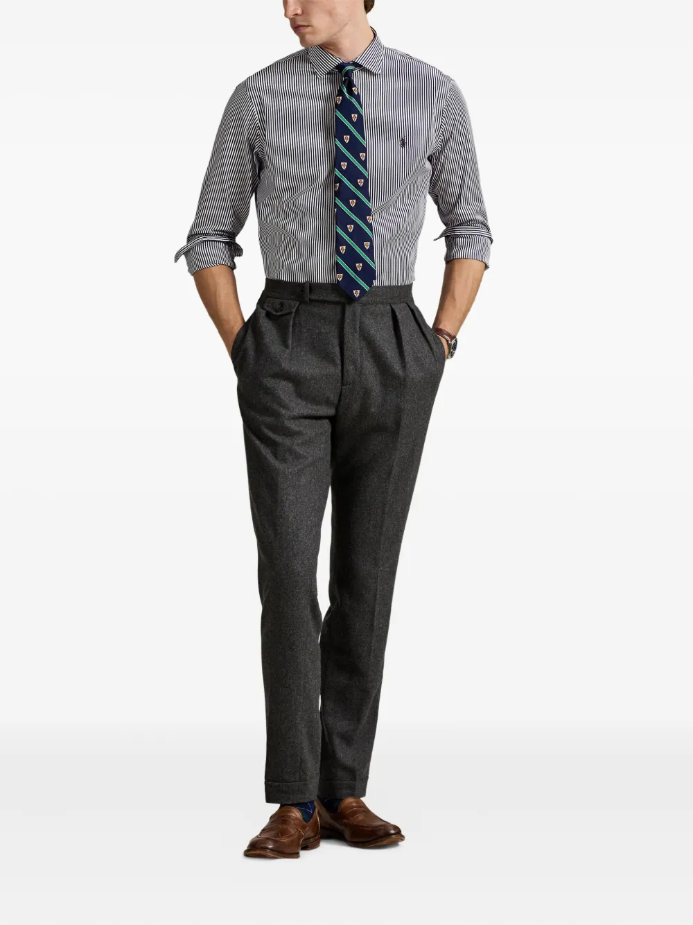 Polo Ralph Lauren Custom Fit striped long-sleeve shirt - Paars