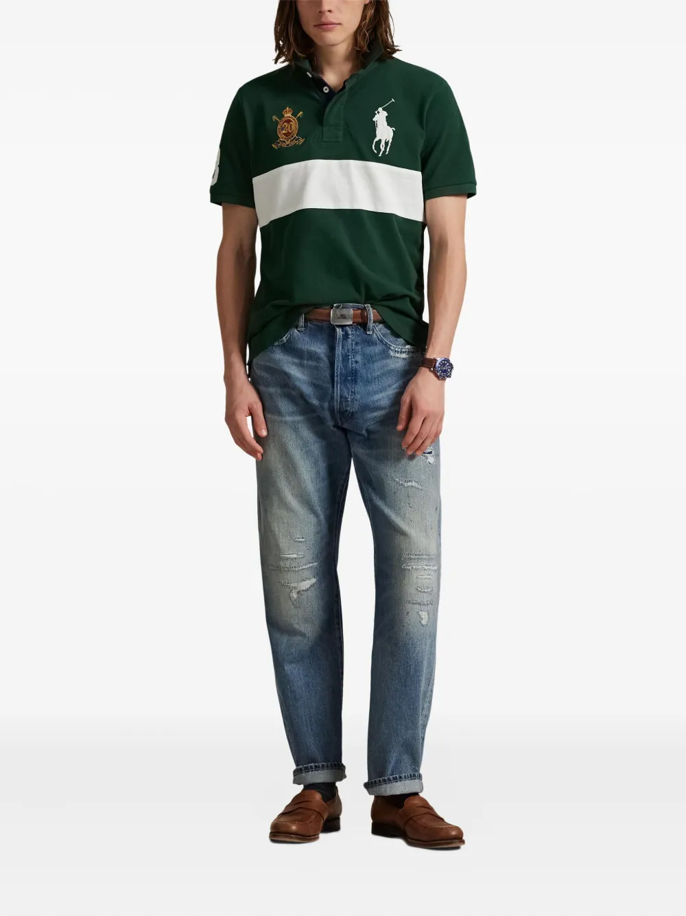Polo Ralph Lauren Big Pony 20th Anniversary stripe polo shirt - Groen