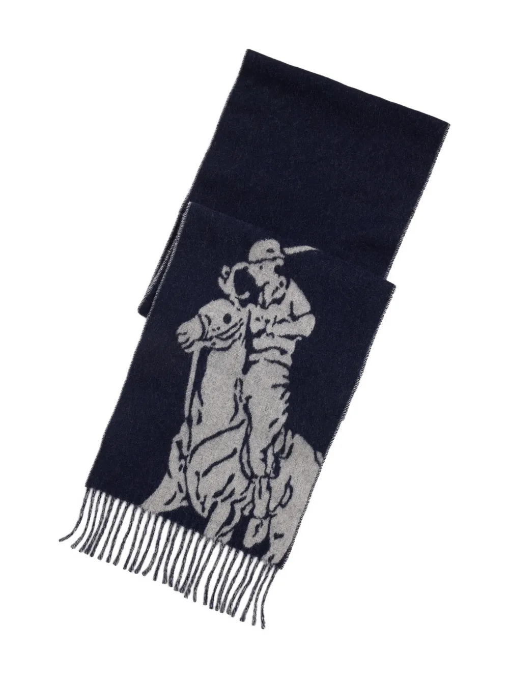 Polo Ralph Lauren jacquard-knit fringed scarf | Image 2